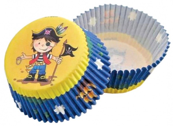 Cukrářské košíčky - žluto-modrý  pirát  - 50ks
