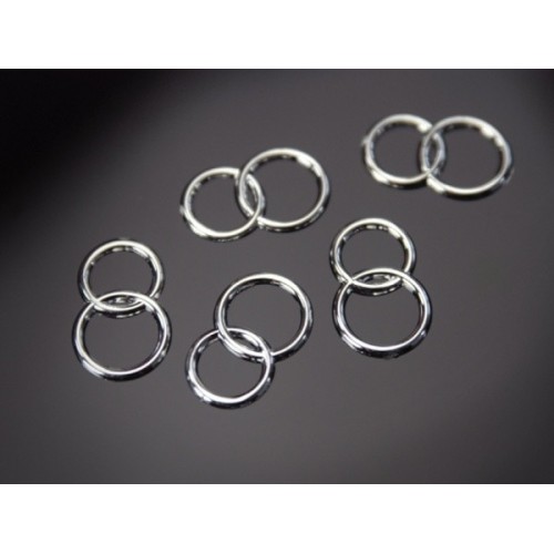 Inedible decoration - double silver rings - 25pcs