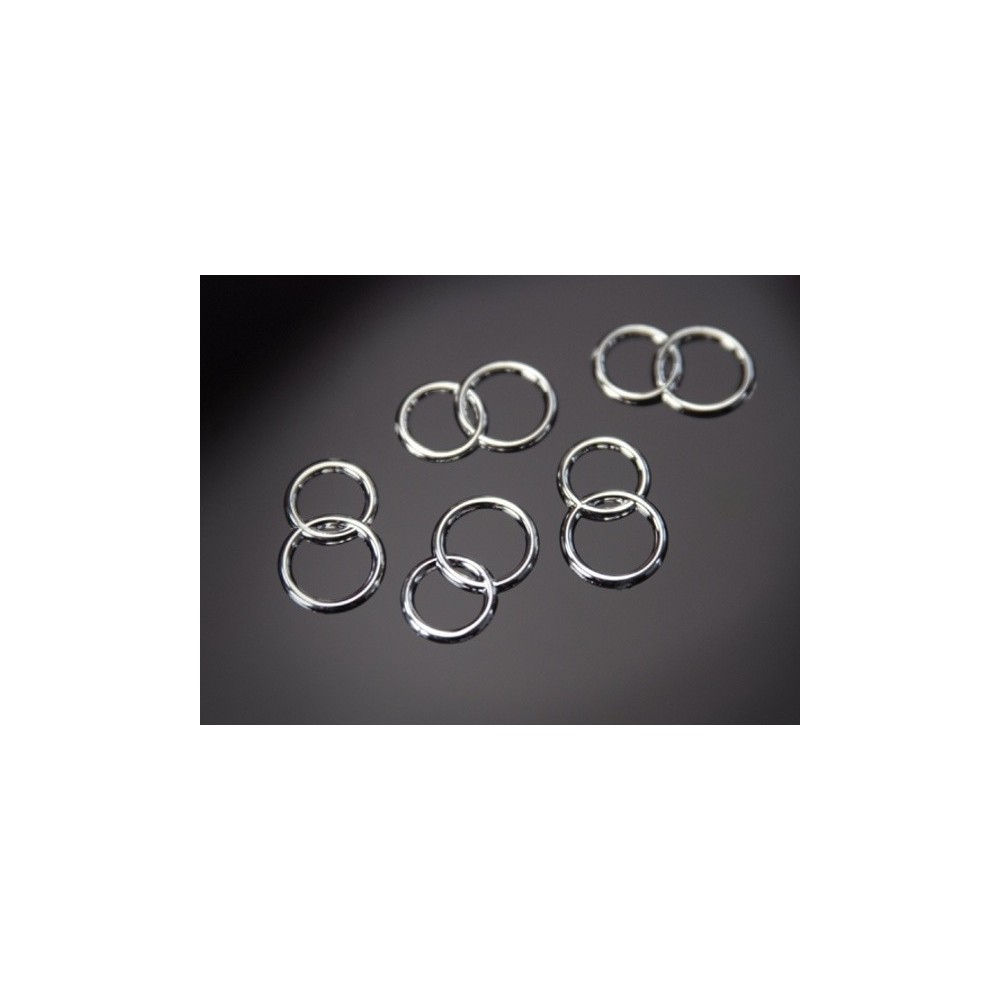 Inedible decoration - double silver rings - 25pcs