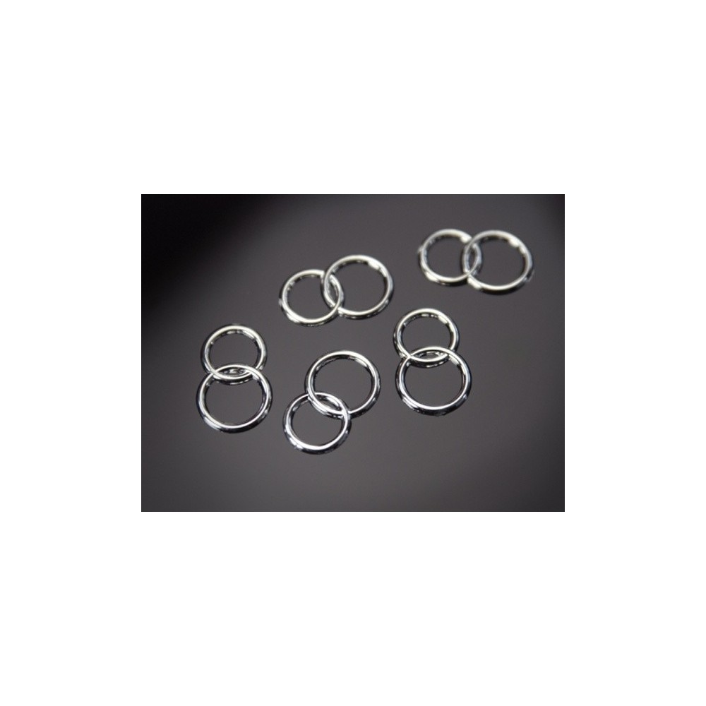 Non-edible decoration - double silver rings - 25 pieces