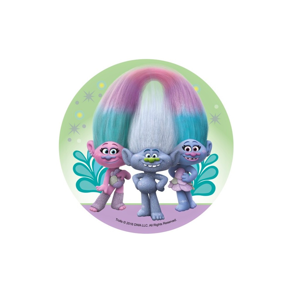 Edible paper round - Trolls - Dragy Diamond