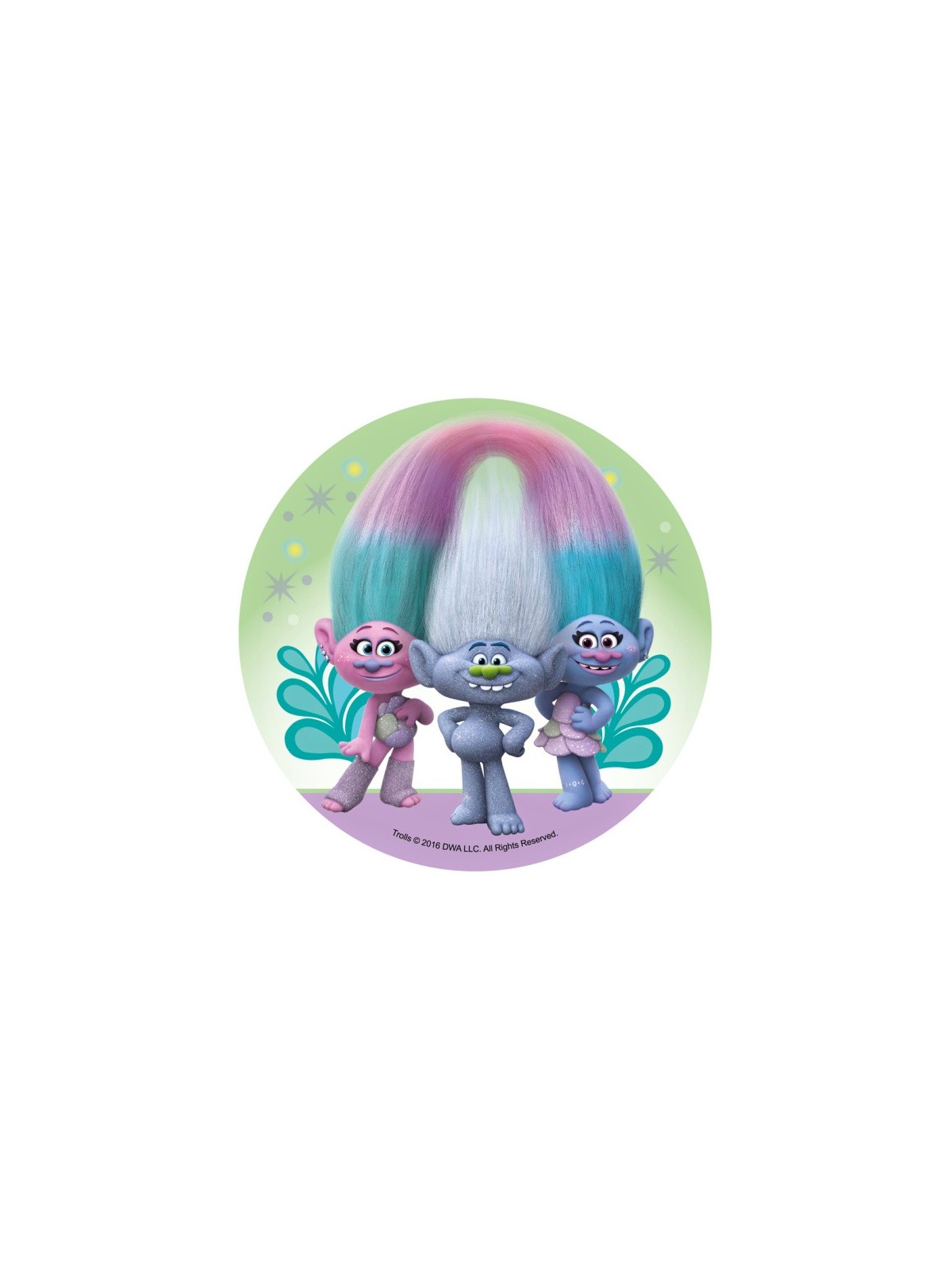 Edible paper round - Trolls - Dragy Diamond