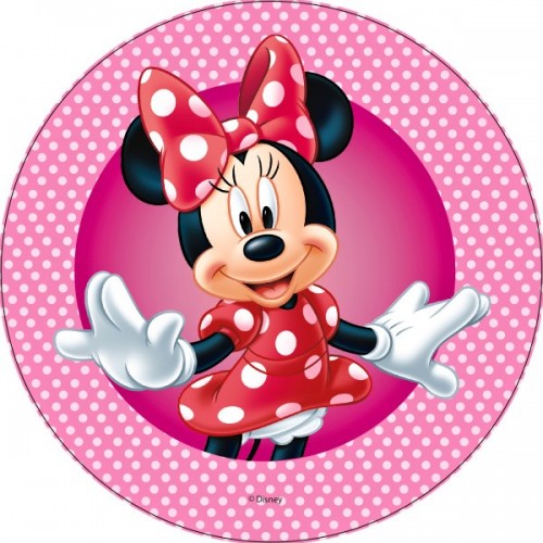 Papier jadalny okrągły - Minnie Mouse