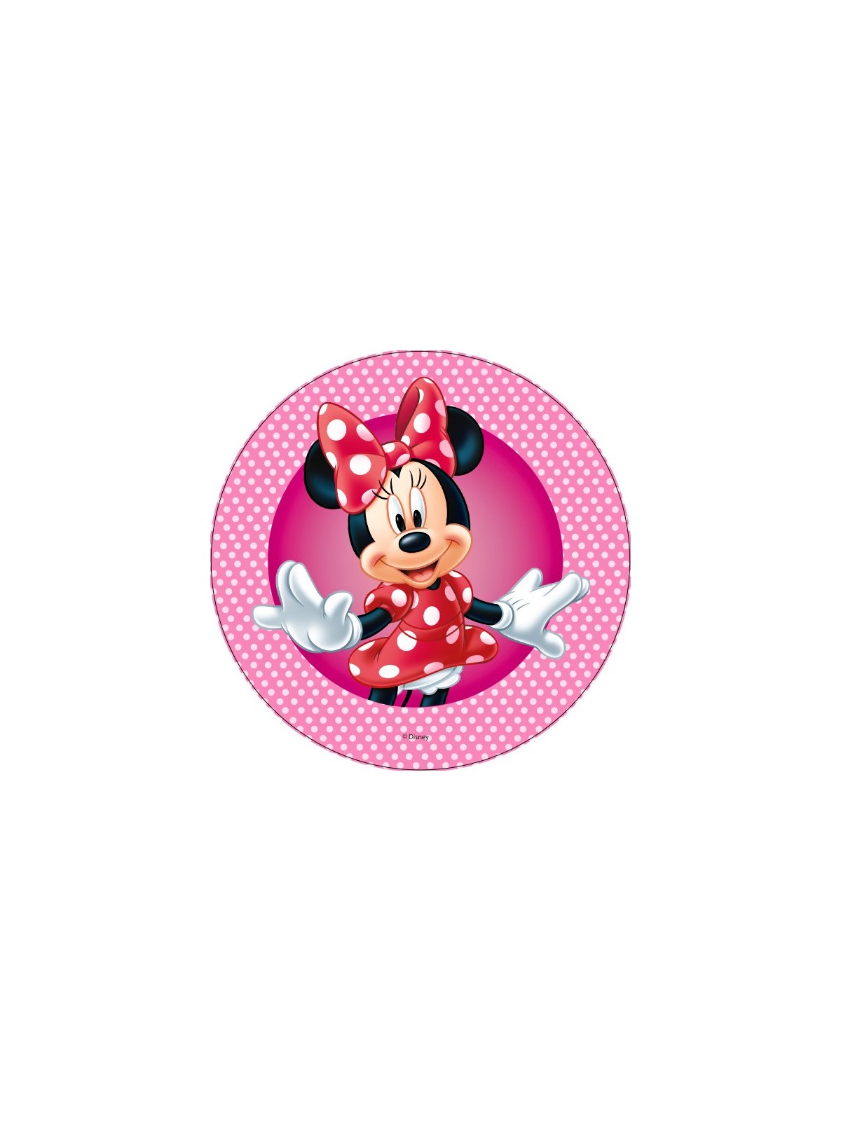 Jedlý papier karta guľatý - Minnie Mouse