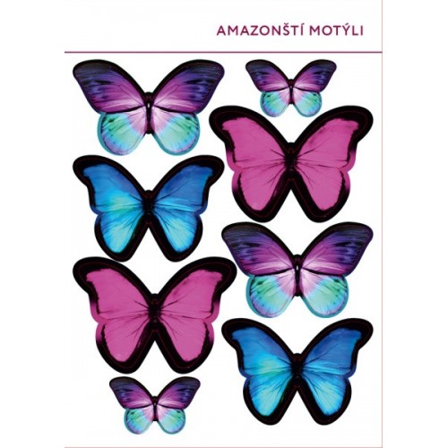 Essbare Papier Karte - Amazonas Schmetterlinge - 8 Stück