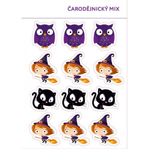 Edible paper Card - Witch MIX 12pcs