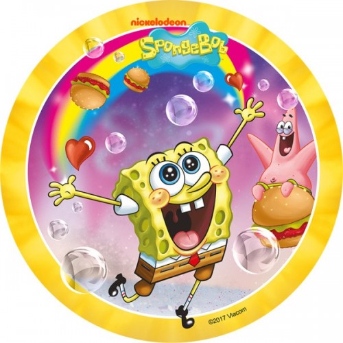 Essbares rundes Papier - Sponge Bob - gelb