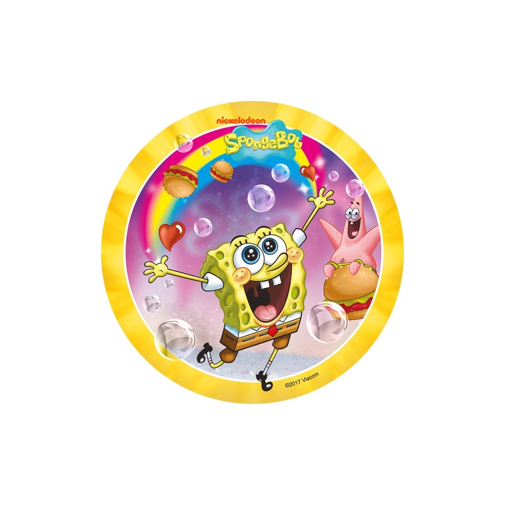 Essbares rundes Papier - Sponge Bob - gelb