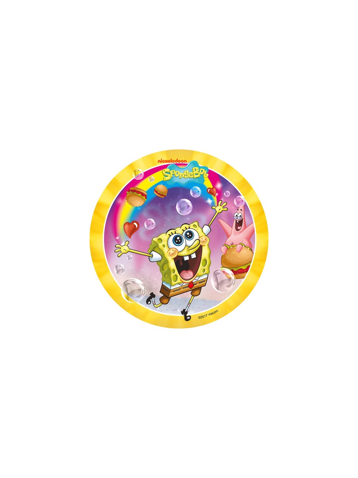 Essbares rundes Papier - Sponge Bob - gelb