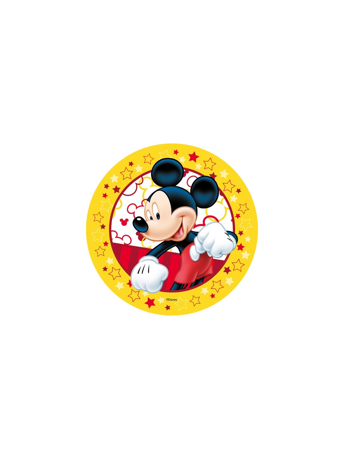 Essbares rundes Papier - Mickey Mouse - gelb.