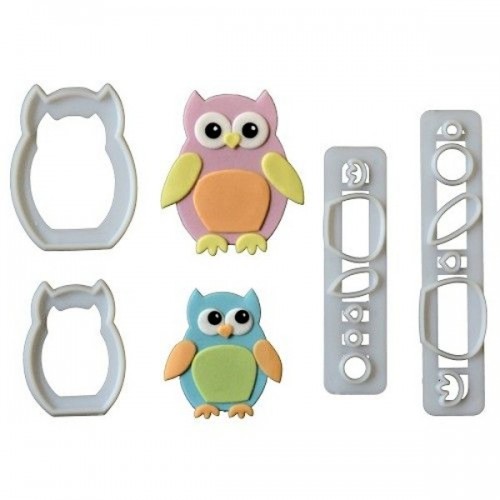 FMM Strip - mummy and baby Owl cutter set/4 - owls