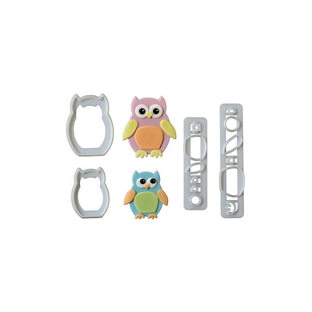 FMM Strip - mummy and baby Owl cutter set/4 - owls