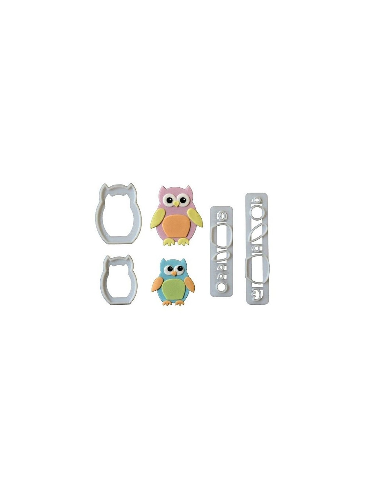 FMM Strip - mummy and baby Owl cutter set/4 - owls