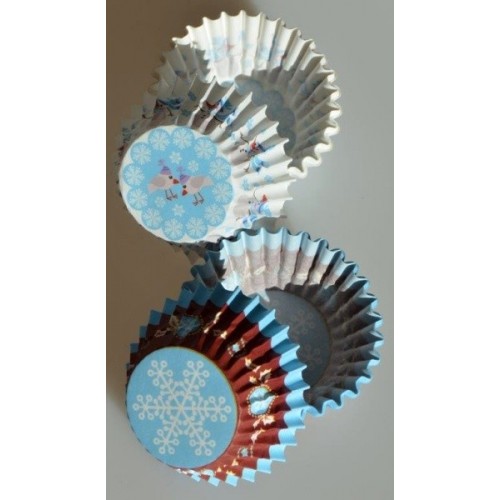 Baking Cups MINI - Blue Christmas - 50pcs