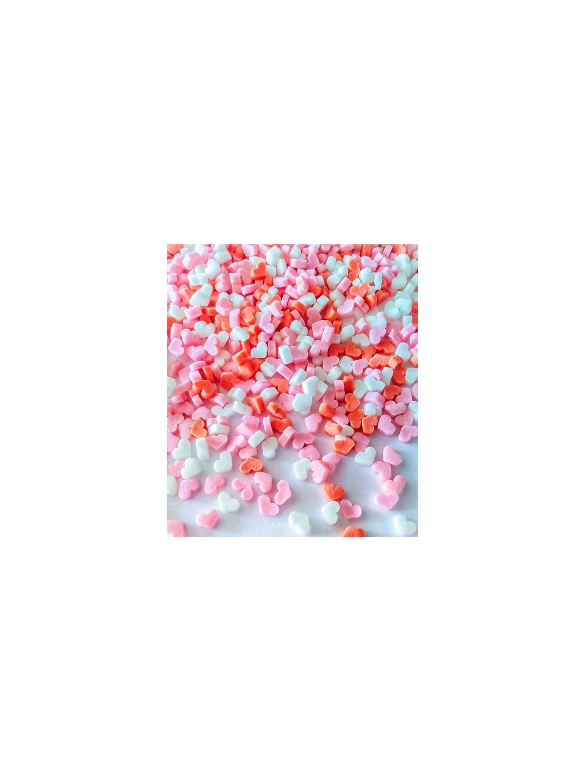 Cukrové zdobenie -  srdiečka ružová / červená / biela - 100g