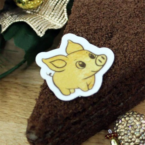 Edible paper - golden piggy - 20 pcs