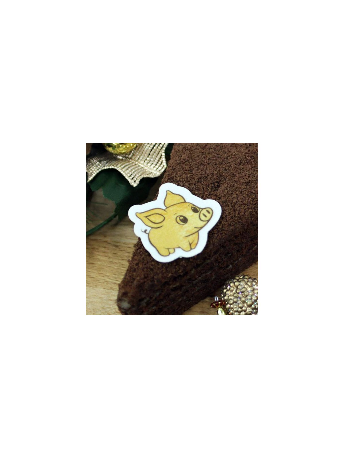 Edible paper - golden piggy - 20 pcs