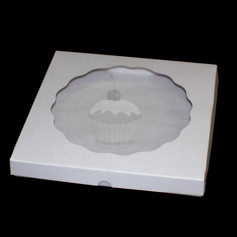 Box with transparent lid Extra strong - white - 28 x 28 x 10 cm