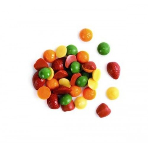 Chocolate decoration - mini colorful fruit - 50g