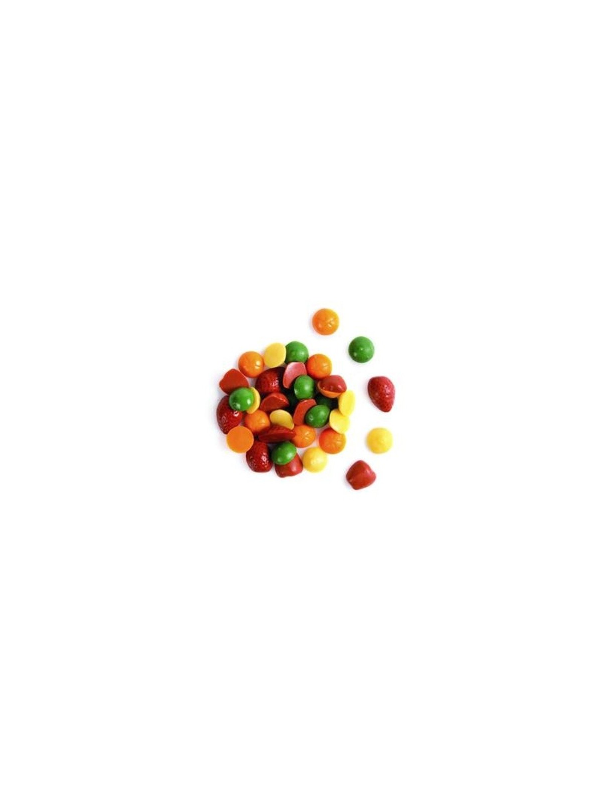 Chocolate decoration - mini colorful fruit - 50g