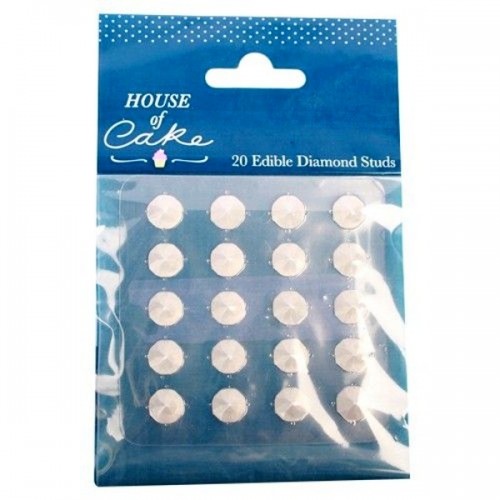 House of Cake - Silver edible jelly diamonds 10mm