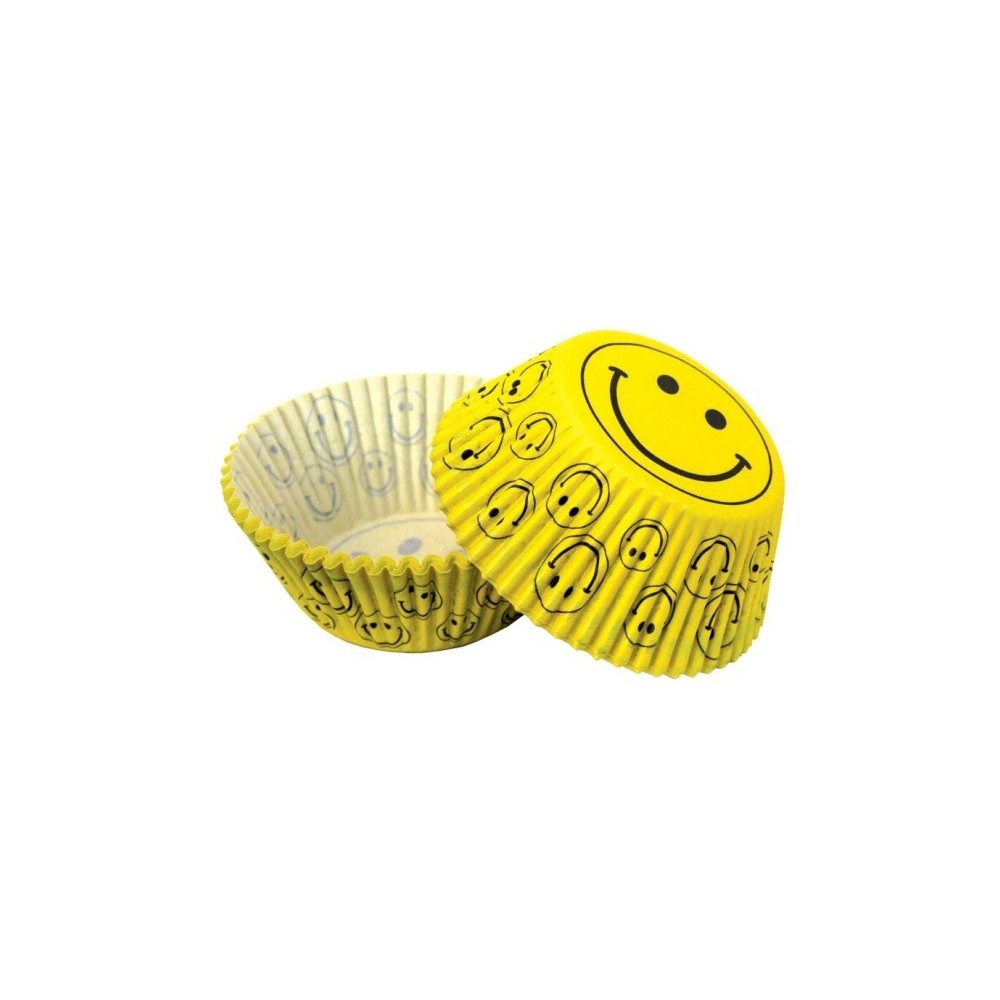 Gebäckkörbchen - gelbe Smileys - 50 Stück.