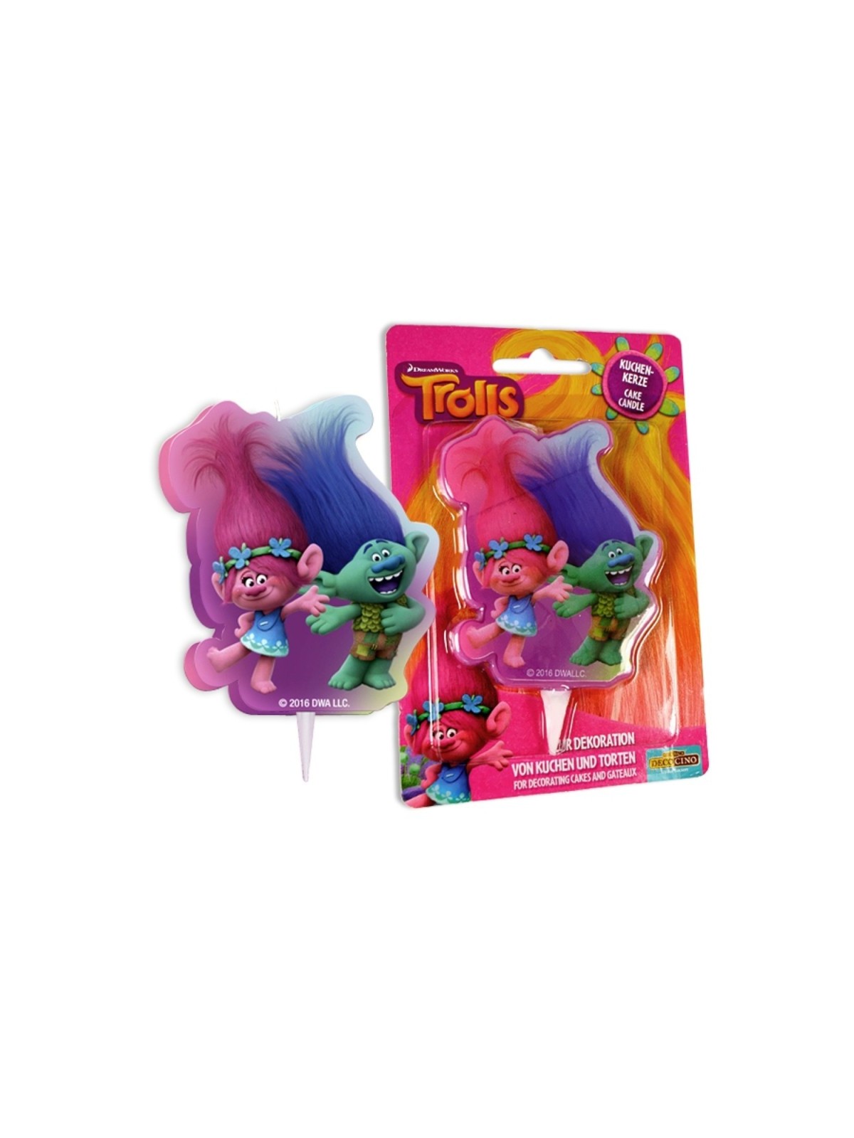 Cake candle - Trolls - 1pc