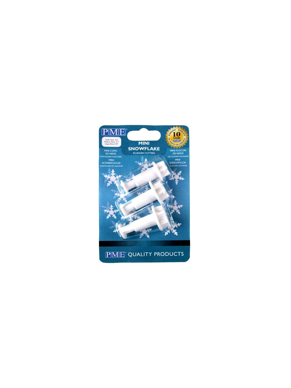 PME Mini Snowflake Plunger Cutters - 3pcs