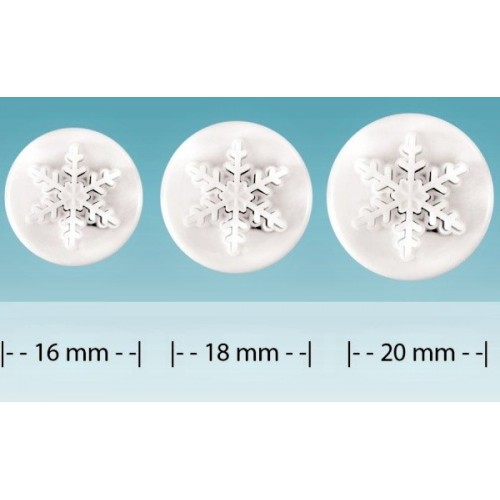 PME Mini Snowflake Plunger Cutters - 3pcs