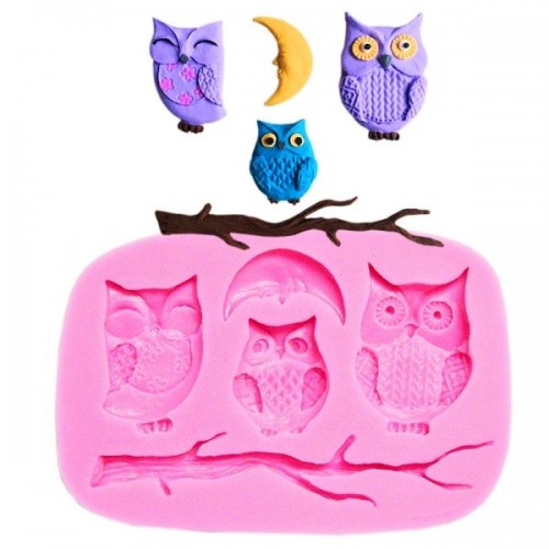 Silicone Form - Owls + Branch
