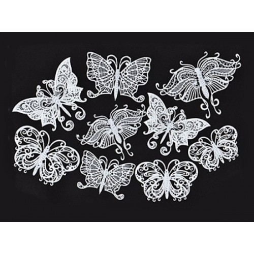 Silicone stencil for edible lace - Butterflies 18