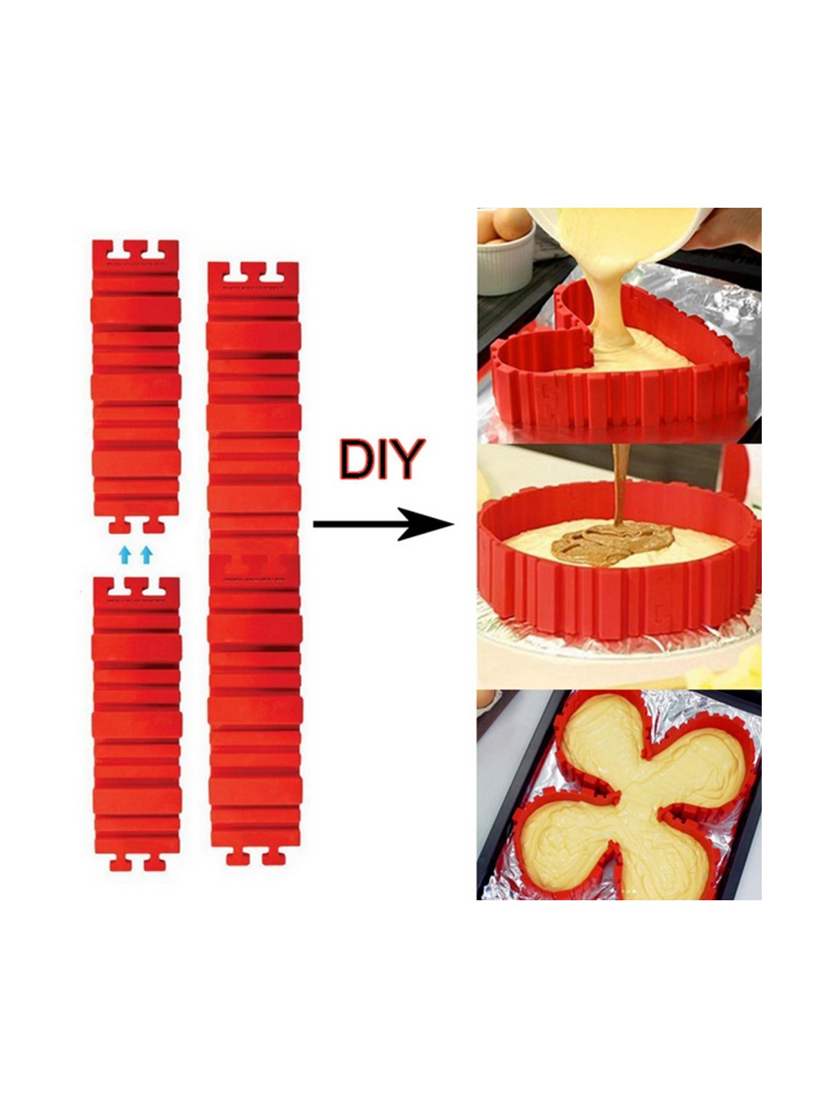 Zmienna taśma silikonowa - forma do pieczenia 4 szt.