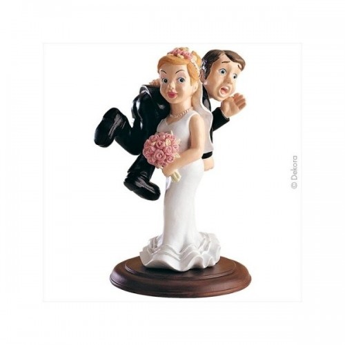 wedding figurines - Bride carryng the groom wedding couple