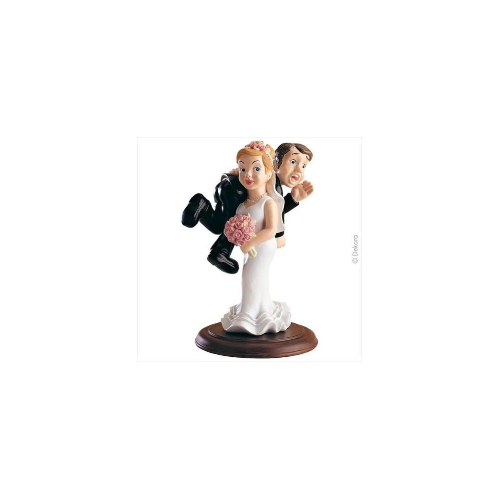 wedding figurines - Bride carryng the groom wedding couple