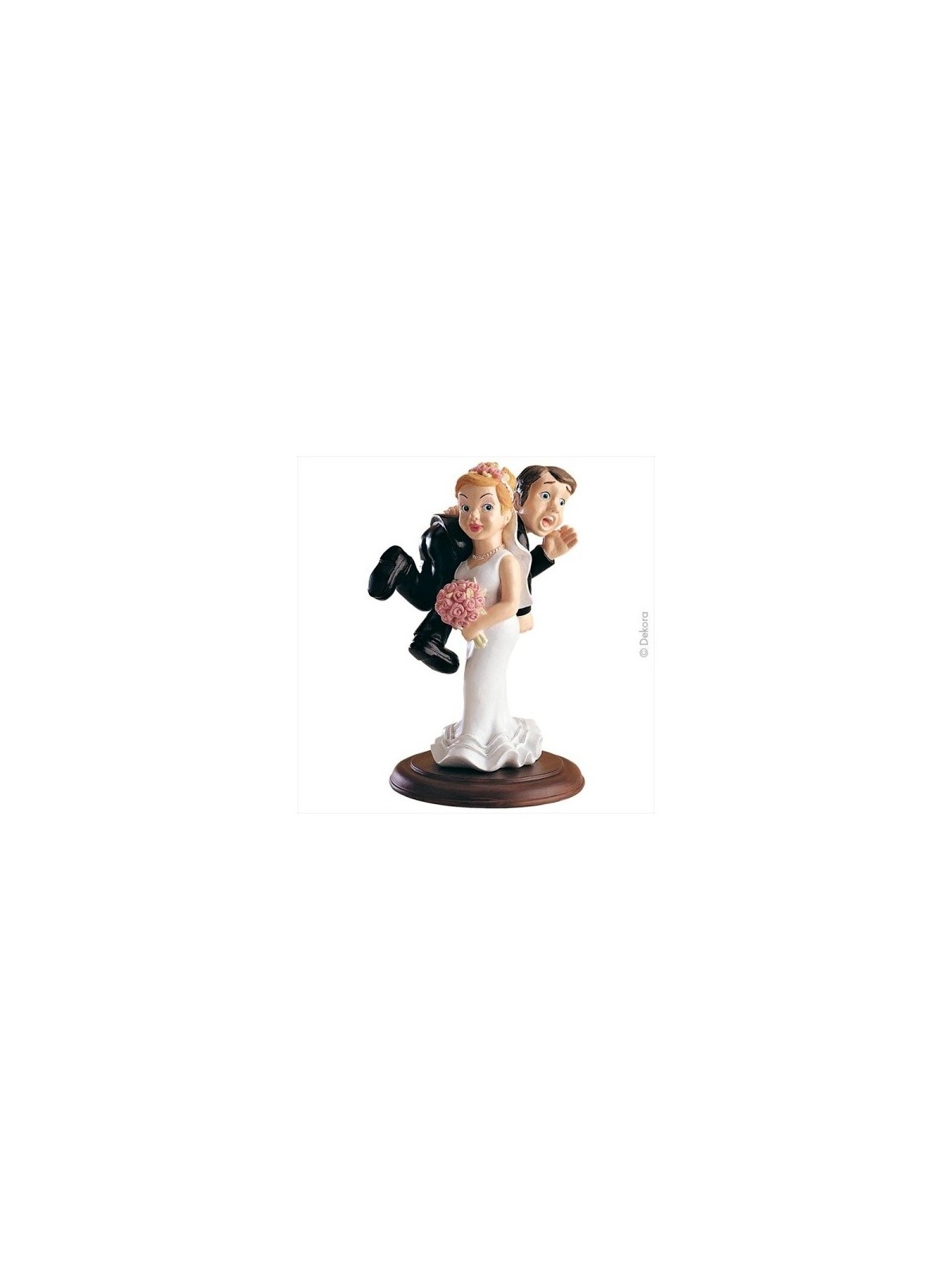 wedding figurines - Bride carryng the groom wedding couple