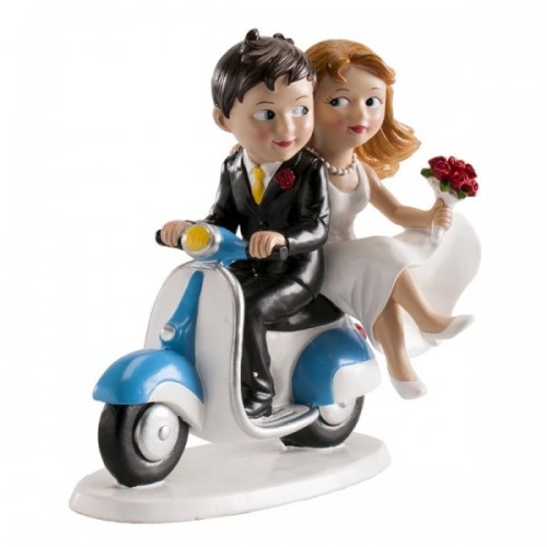 Wedding cake toppers - on a scooter