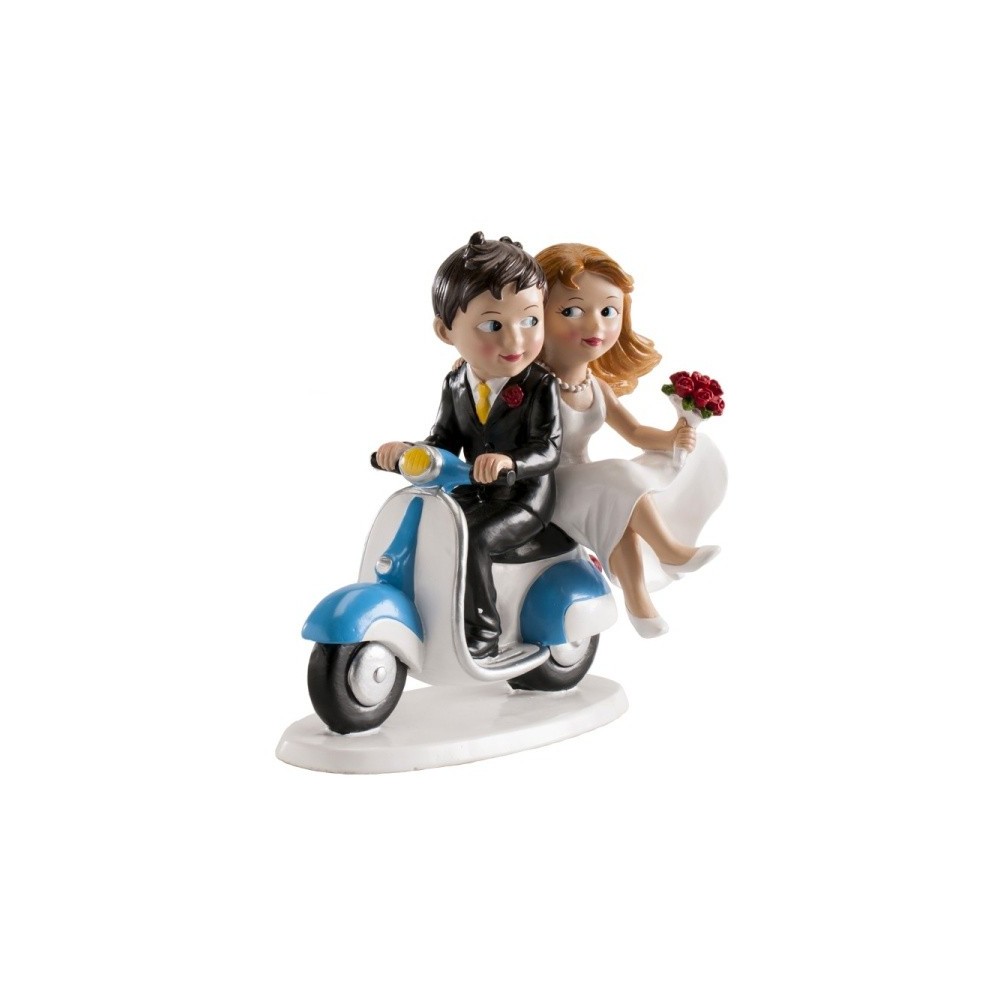 Wedding cake toppers - on a scooter