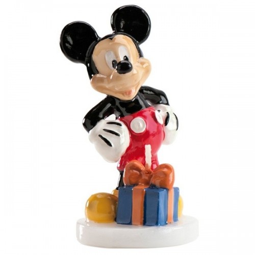 Dekorativer Geburtstagskerze - Mickey mit Geschenk - 1 Stück