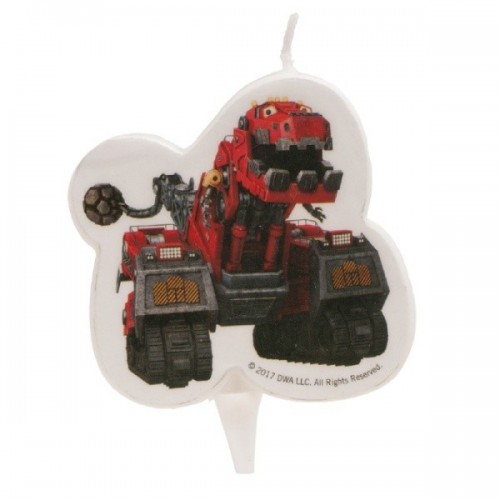 Cake decoration candle - Dinotrux - 1pc