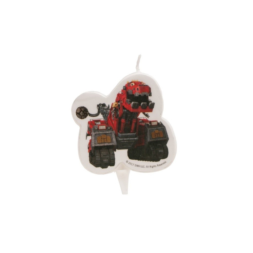 Cake decoration candle - Dinotrux - 1pc