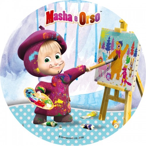 Edible paper circle - Masha and the Bear