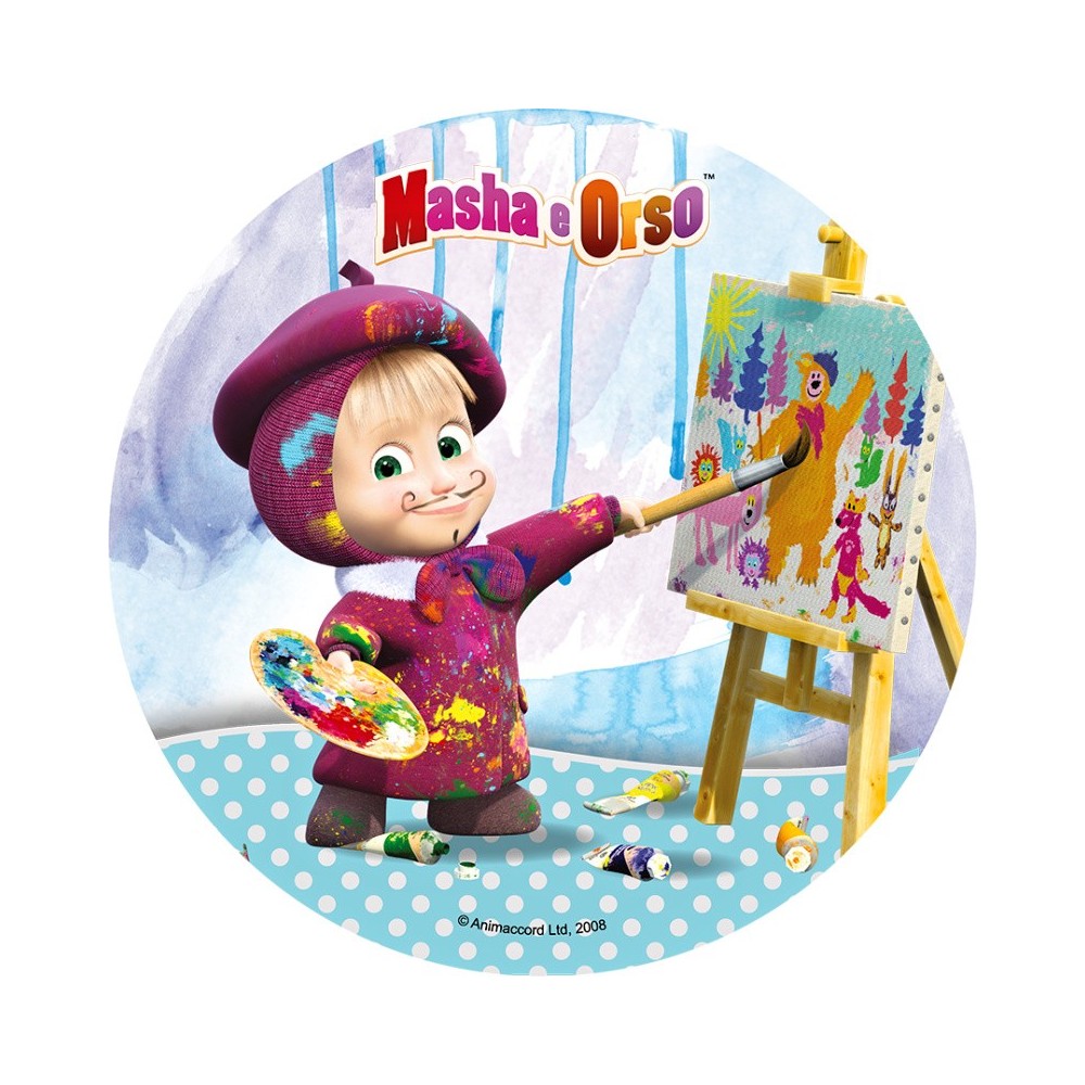 Edible paper circle - Masha and the Bear