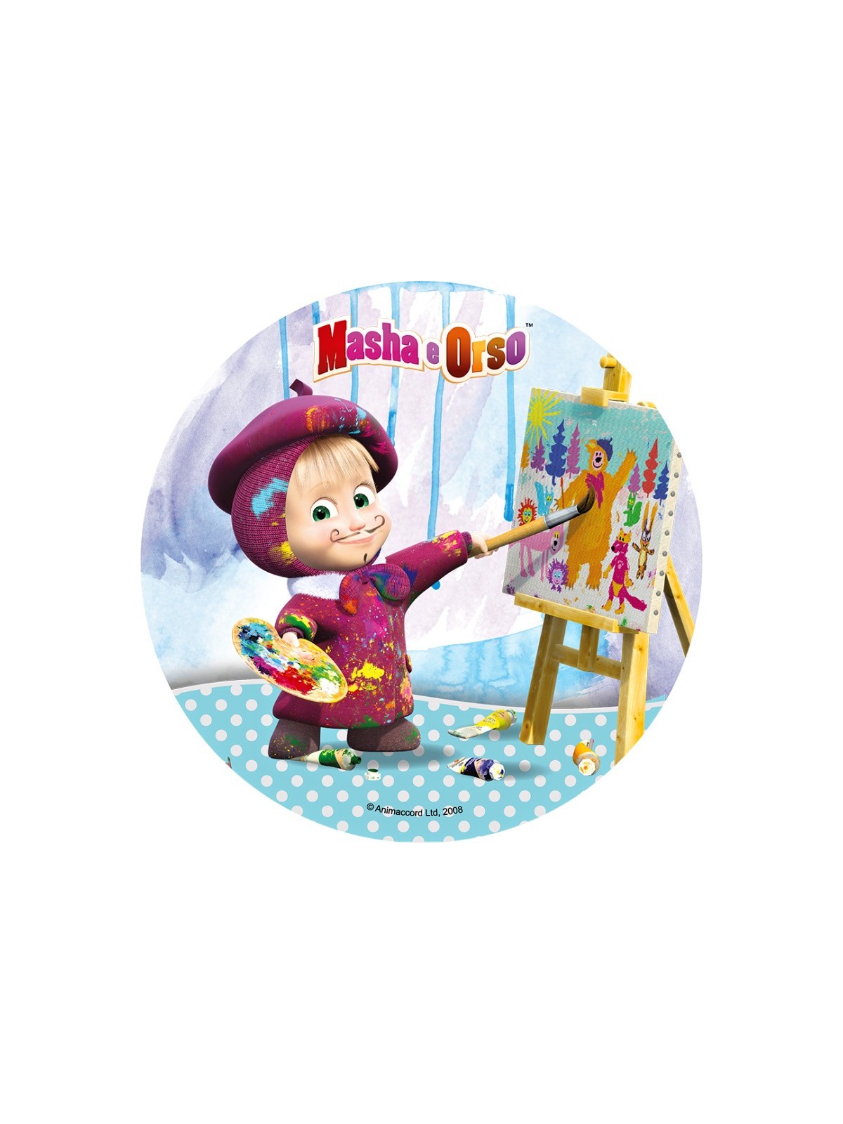 Edible paper circle - Masha and the Bear