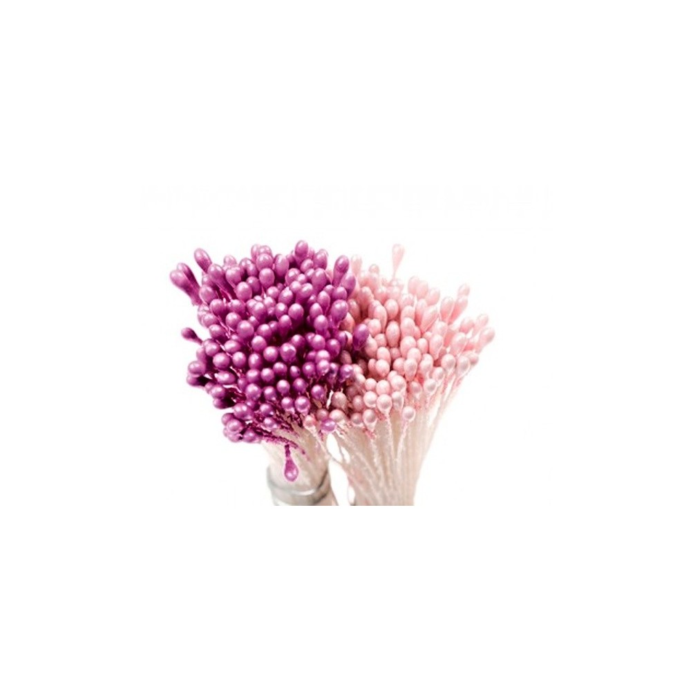 Decorative Floral Stamens - Medium - Pearl Pink / Purple 288pcs