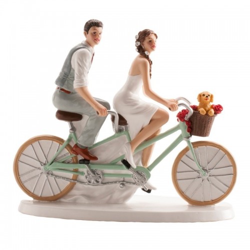 Wedding cake toppers - on a bicycle