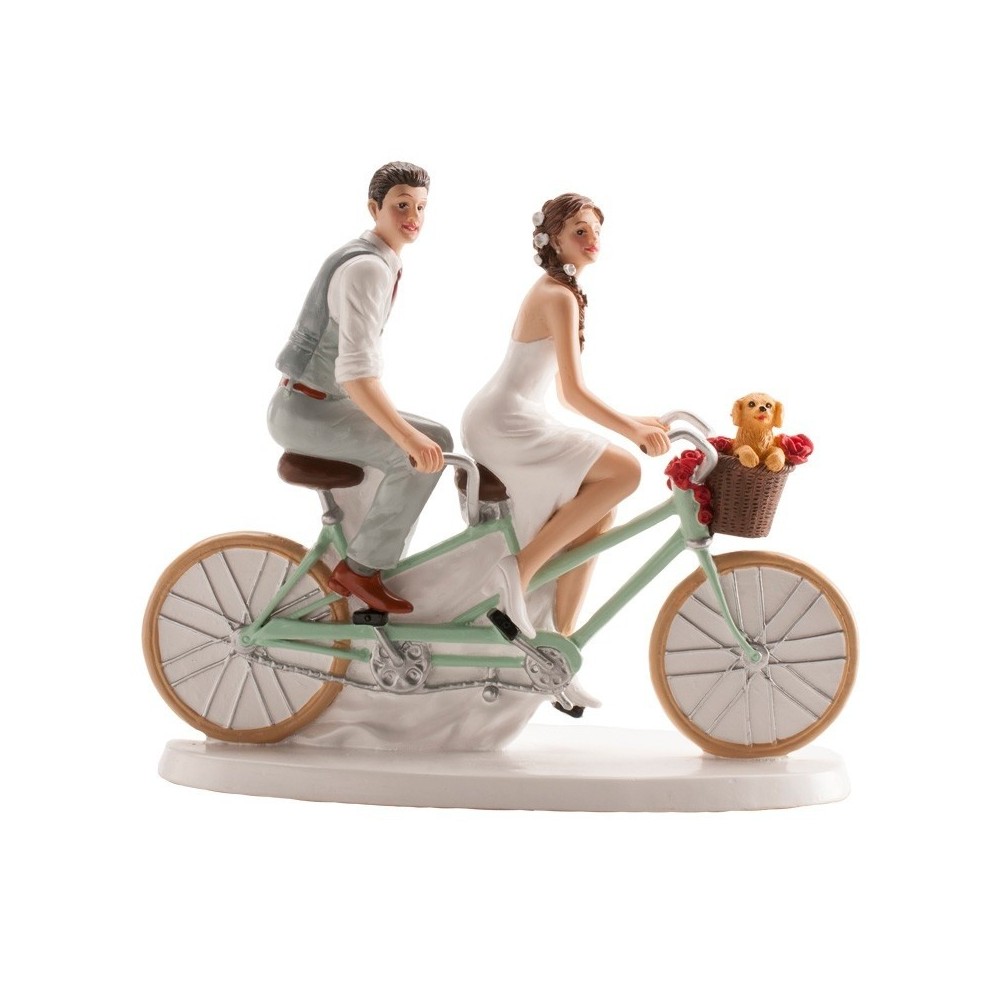 Wedding cake toppers - on a bicycle