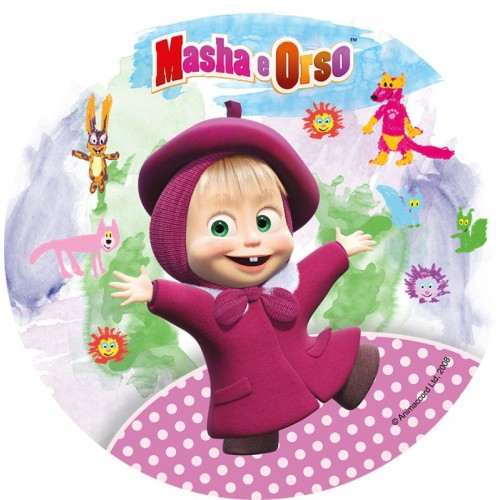 Edible Paper Round - Masha and the Bear - Stickers