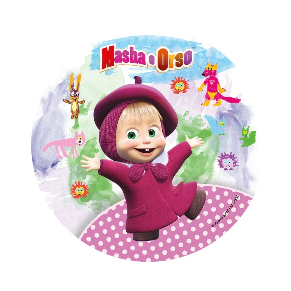 Edible Paper Round - Masha and the Bear - Stickers