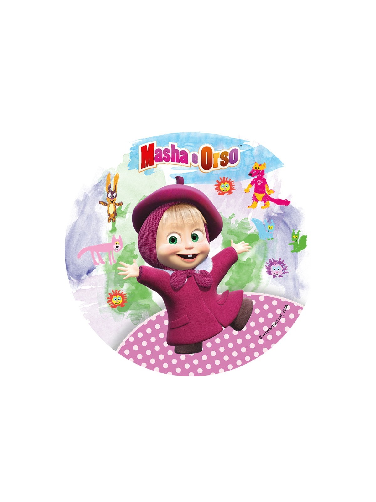 Edible Paper Round - Masha and the Bear - Stickers