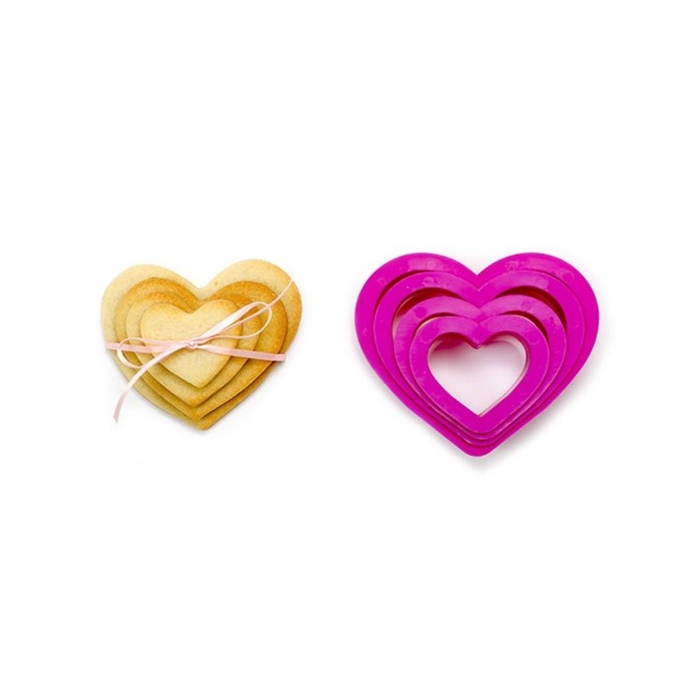 Decora set of cutters - hearts 4pcs